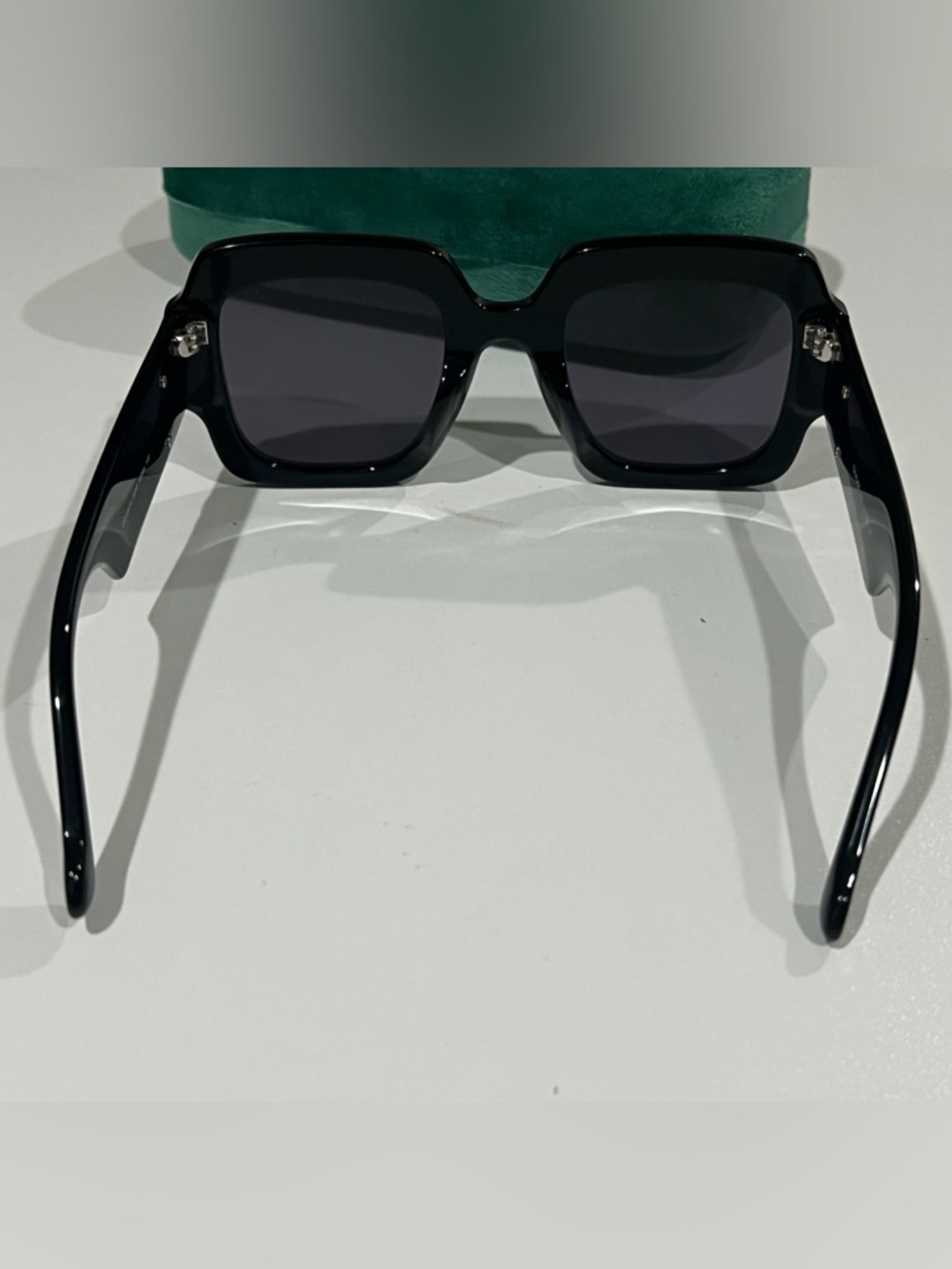 Gucci Sunglasses Black Gold Grey Square Woman’s GG Shades - Picture 7 of 7